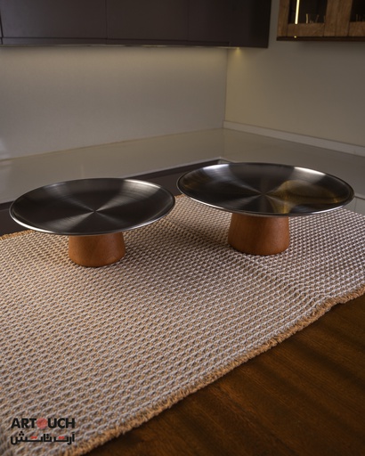 O8-15\16 ستاند تقديم ستيل بقاعدة خشبية