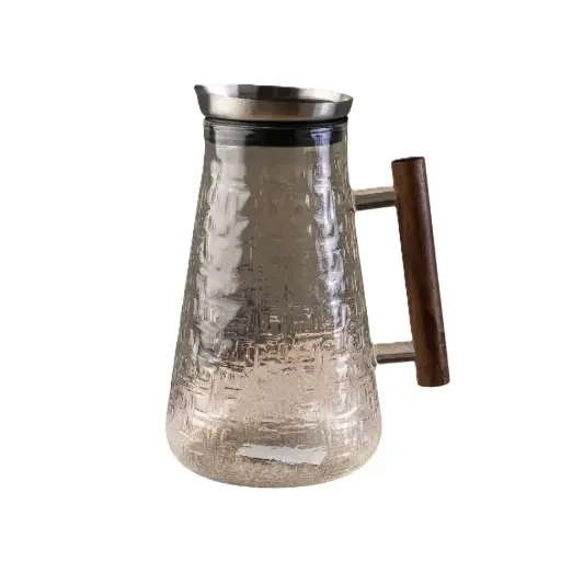 O8-26 جك زجاج بيد خشبية