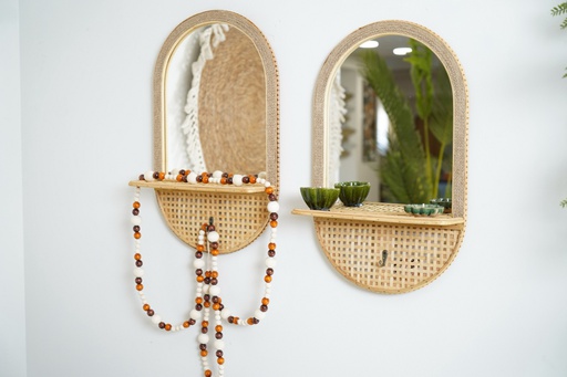 O9-06 مرآة بيضوية برف خوص