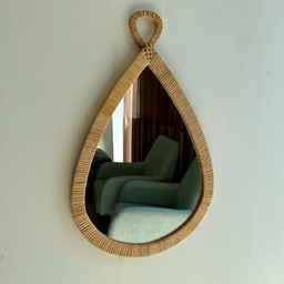 O9-07 مرآة شكل قطرة اطار خوص