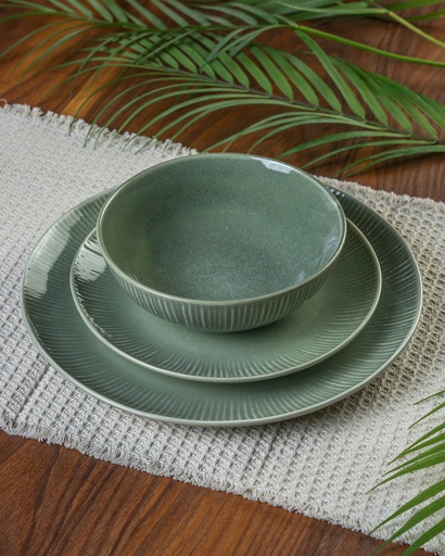 O3-09/10/11 صحن سيراميك أخضر