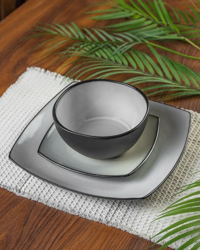 O3-16/17/18 صحن سيراميك مربع فستقي/اسود