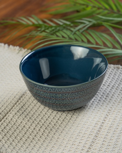 O3-39  كاسة سيراميك زرقاء بنقشة