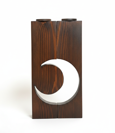 سيت شمعدان خشبي هلال