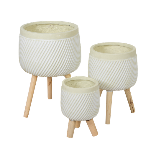 O7-10 سندان زرع فخاري فستقي بقاعدة خشب