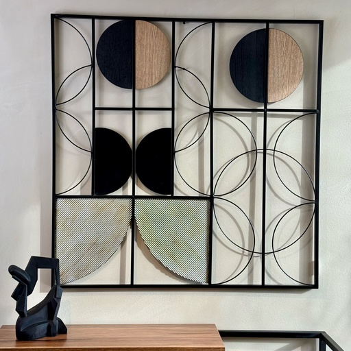 O12-09 لوحة معدن + خشب 91*91