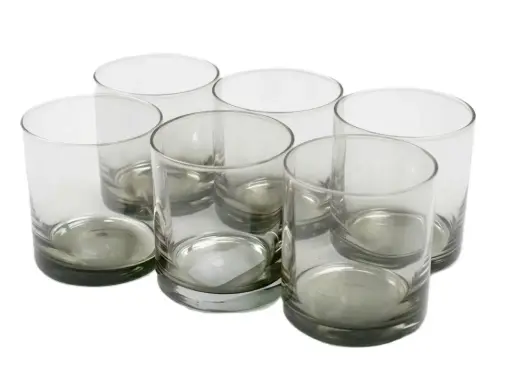 O10-70 سيت اقداح شفافة 6 قطع قاعدة مستقيمة