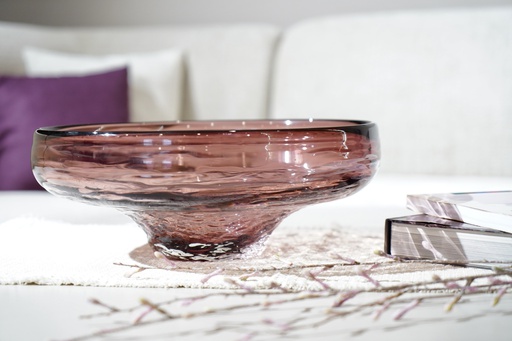 O6-10 اناء زجاج ملون دائري