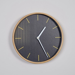 O5-11 ساعة جدارية اسود قطر 53 اطار خشب