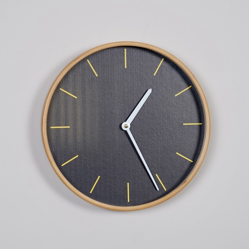 O5-11 ساعة جدارية اسود قطر 53 اطار خشب