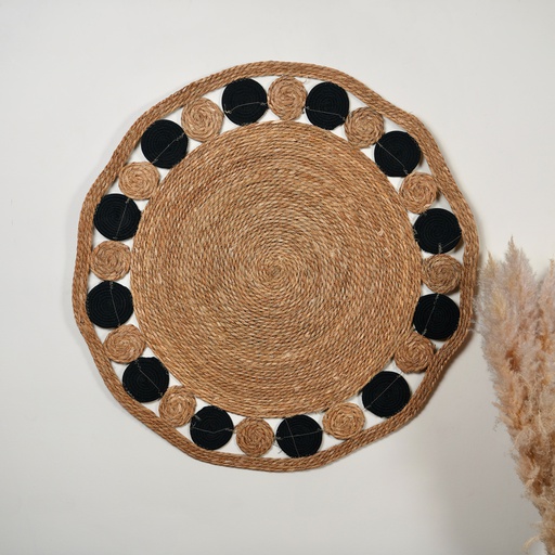 MZL4-01 تعليقة خوص دائرية بدوائر سوداء 100سم