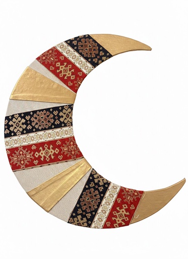 هلال جدراي خشبي بقماش